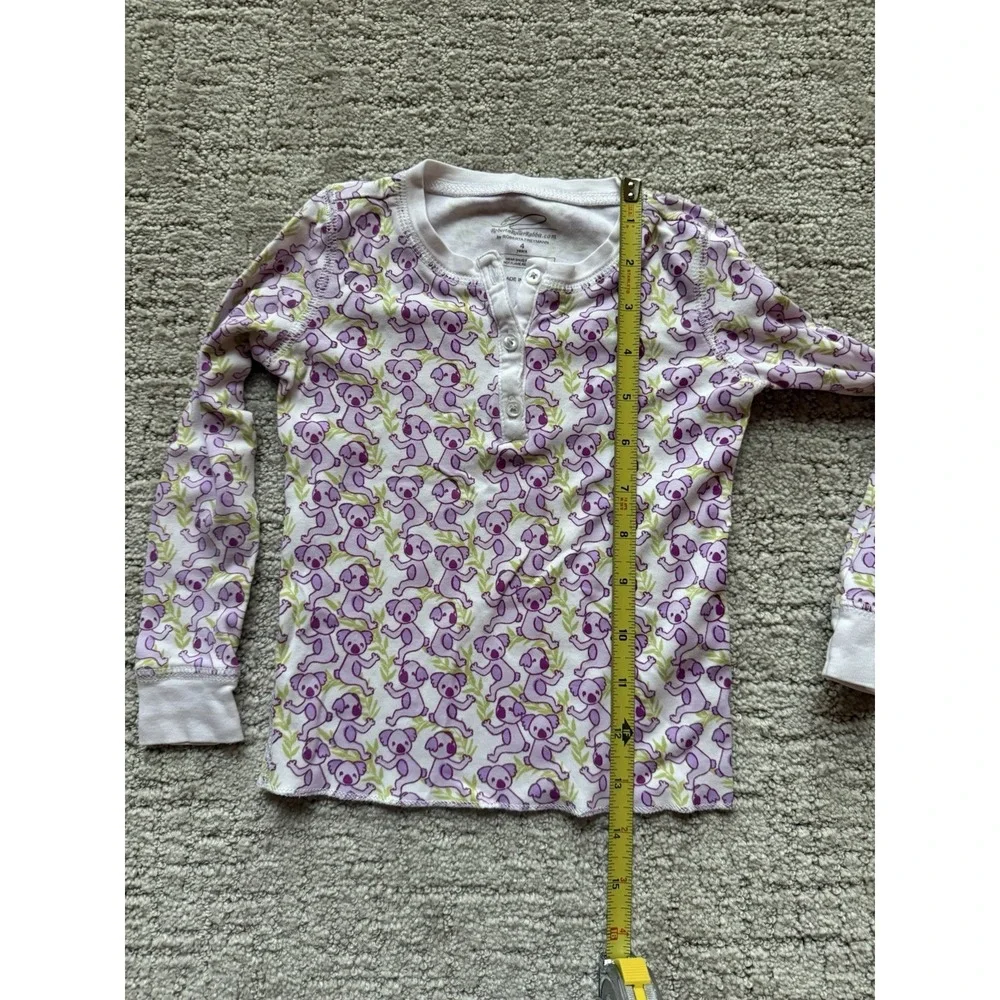 Roller Rabbit Purple Koala Animal Pima Cotton Henley Pajama Top Size 4 years